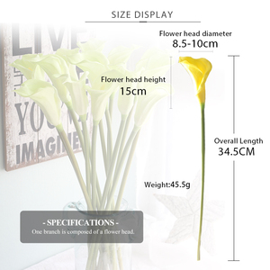 Lys — Fleurs Artificielles PU Pour déco, 10 Fleurs Artificielles avec longue branche - Product Image 4