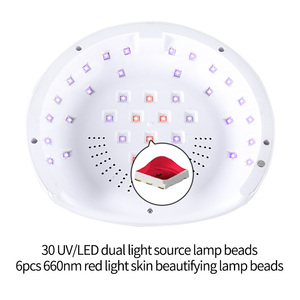 Lampe à ongles LED à lumière rouge 660 nm, sécheuse 128 W, écran LCD UV, fonction de mémoire, durcissement du gel de polissage - Product Image 5