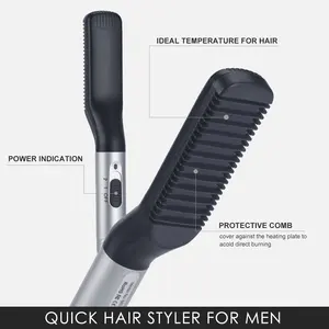Pente elétrico profissional alisador de cabelo, escova modeladora para homens, equipamento de beleza, ferramentas para cabelos