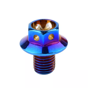 Vente chaude Boulon En Titane Brûlé Moto Modifié <span class=keywords><strong>Vis</strong></span> À Bride <span class=keywords><strong>Creuse</strong></span> M6 <span class=keywords><strong>Vis</strong></span> <span class=keywords><strong>Hexagonale</strong></span> En Acier Inoxydable - Product Image 3