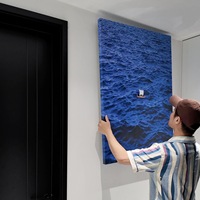 Peinture murale moderne en relief 3D sur toile, peinte à la main, paysage marin abstrait avec bateau, décoration pour salon et hôtel