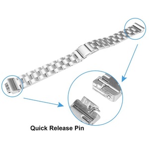Compatible con <span class=keywords><strong>Fitbit</strong></span> <span class=keywords><strong>Inspire</strong></span> / <span class=keywords><strong>Inspire</strong></span> <span class=keywords><strong>HR</strong></span> Correa de <span class=keywords><strong>reloj</strong></span> de metal de acero inoxidable de tres eslabones - Product Image 3