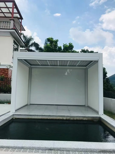 Pergola moderne en alliage d'acier et d'aluminium écologique <span class=keywords><strong>avec</strong></span> lames LED thermolaquées pour jardin, mariage, <span class=keywords><strong>camping</strong></span>, gazebo - Product Image 6