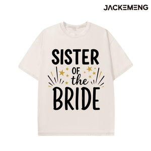 Washed Oversized Cotton <strong>Tshirt</strong> With Sister of the <strong>Bride</strong> Print Retro Streetwear Daily Casual Wear Tee USA Warehouse Wholesale - Product Image 3