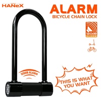 HANEX Antivol en U pour vélo d'extérieur, alarme pour VTT, vélo de route et de montagne, accessoires de cyclisme