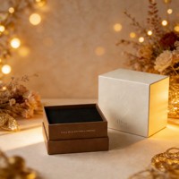Boîte cadeau de luxe carrée en forme de cube, fabrication directe d'usine OEM, boîte de présentation à deux tons superposés, logo personnalisé, montre, bijoux