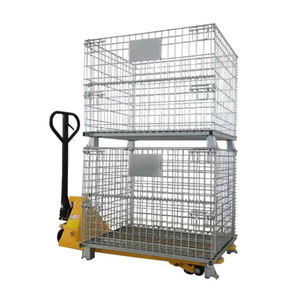 Cage de stockage galvanisée en acier à mailles métalliques, pliable, amovible, pour chariot élévateur, caisse de transport, cage de manutention - Product Image 6