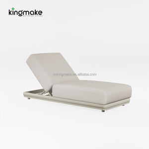 Ensemble de mobilier <span class=keywords><strong>d</strong></span>'extérieur commercial, lit de soleil pour hôtel, bord de piscine, chaise longue en aluminium haut de gamme réglable avec coussin - Product Image 2