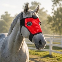 Masque de luminothérapie pour chevaux EYCO, 155 LED, 660nm 850nm, 3-en-1, design avec découpe pour les yeux, minuterie 5-100min, pulsation 10-40Hz