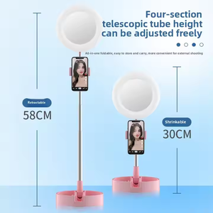Adquisición mixta Precio bajo Espejo cosmético plegable multifuncional Espejo de escritorio Anillo de selfie Luz Soporte de transmisión en vivo - Product Image 6