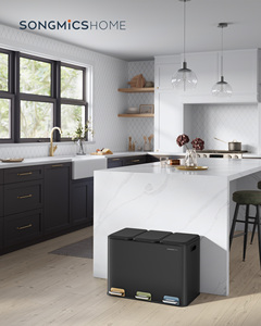 <span class=keywords><strong>SONGMICS</strong></span> HOME - <span class=keywords><strong>Cubo</strong></span> de <span class=keywords><strong>Basura</strong></span> de 45L con 3 Compartimentos, <span class=keywords><strong>Cubo</strong></span> de Reciclaje con Cierre Suave, <span class=keywords><strong>Cubo</strong></span> de <span class=keywords><strong>Basura</strong></span> Grande de Acero para Cocina - Product Image 1