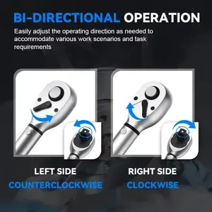 مفتاح عزم دوران مربع 3/8 بوصة و1/2 بوصة، 40-220 نيوتن متر، دقة 3٪، أدوات يدوية لإصلاح الدراجات والسيارات، مفتاح ربط ثنائي الاتجاه 5-60 نيوتن متر - Product Image 3