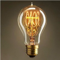 Ampoule Edison A19 40W 60W en tungstène, lumière blanc chaud doux, coque en laiton et verre ambré, ampoule vintage pour l'éclairage de la maison et du bureau