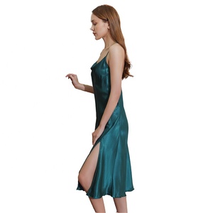 Sleeveless Satin <strong>Long</strong> Dress Knee Length <strong>slip</strong> for Women Nightgown Plus Size Women's Sleepwear - Product Image 3