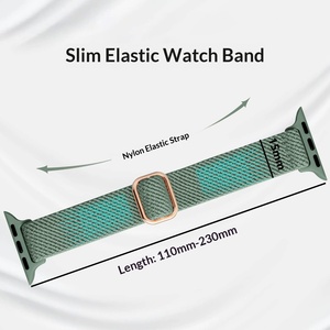 Upro Slim Stretchy Nylon Solo Loop Bands for apple Watch Band 49mm Adjustable Sport <b>Braided</b> Nylon Watch Straps Wristbands - Product Image 2