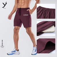 Pantalones de entrenamiento de baloncesto elásticos de cuatro vías de 5 pulgadas de secado rápido encriptados 75D para hombre para Fitness Active Bottoms