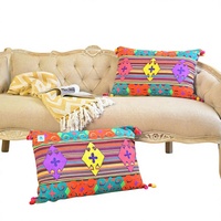 Housses de coussin rayées de créateur 40x60cm en coton 100% écologique, colorées, tissées à la main, pour salon, style indien, vente en gros