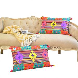 Fundas de Cojín de Algodón 100% a Rayas de Diseño, 40x60cm, Coloridas, Tejidas a Mano, para Sala de Estar, Textiles para el Hogar de Estilo Indio, Navidad, Venta al Por Mayor - Product Image 1