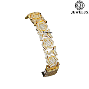 Luxury Moissanite Tennis <b>Bracelet</b> Real Diamond Look 18K Gold Plated Adjustable Chain <b>Bracelet</b> for Daily Wear at Best Price - Product Image 2