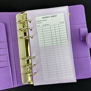 New Classical Frosted Clear Pink Durable PP Flexible Double Pocket A6 <strong>Budget</strong> <strong>Binder</strong> Insert Cash Filling Envelope for Budgeting - Product Image 5
