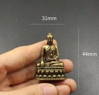 Figurines de Bouddha Sakyamuni en laiton, miniatures, ornement de bureau, décorations de statue de maître du Dharma en cuivre antique