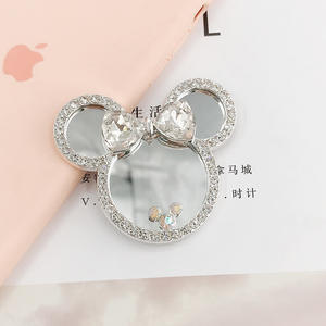 卡通娃娃镜子 DIY 用品，新款锌合金水钻手工化妆镜和手机壳装饰批发 - Product Image 3