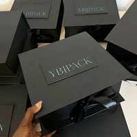 Boîte cadeau de qualité supérieure avec logo personnalisé noir en gros Grand paquet de luxe Boîte d'emballage magnétique en carton en papier pour perruque d'extension de cheveux
