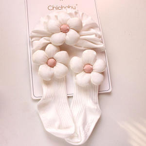 Cappelli da bambino primavera e autunno cappelli da principessa per bambina carina cappelli da <span class=keywords><strong>casa</strong></span> per neonato Set di calza - Product Image 4