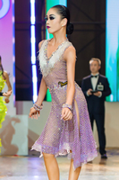 Costume de danse latine Vennystyle avec cristaux - Sur mesure - Robes en spandex/coton flatteuses - Bestseller - Spectacle