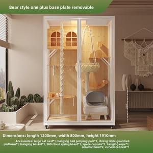 Miao Zan Bohem Tarzı Yuvarlak Kedi Villası Lüks Üst Düzey Panoramik Ekstra Geniş Alanlı Ev Kedi Kafesi Cam Dolaplı Monte Edilmiş - Product Image 6