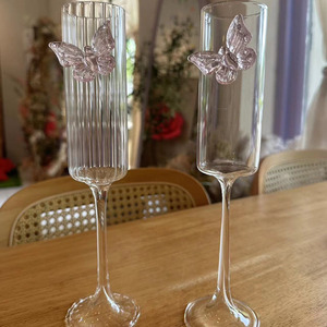 Thủy tinh BoroSilicate cao nước và rượu vang cup với <span class=keywords><strong>Fancy</strong></span> Bow thanh lịch cho rượu sâm banh rượu vang kính cho drinkware - Product Image 3