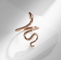 Magnifique Bague Femme Esprit Serpent en Acier Inoxydable Plaqué Or 18K PVD, Tendance et Élégante, Vente en Gros, Bijoux Uniques Or Rose