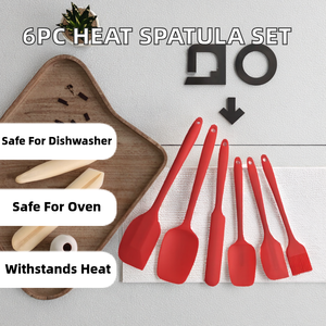 Toolee 6-Piece <b>Silicone</b> Spatula Brush Set Oven Safe Heat Resistant Eco-Friendly Dishwasher Safe Kitchen <b>Tool</b> - Product Image 2