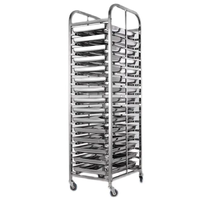 Acheter 15 Tier 600X400 Mm Plateau Refroidissement Rack Chariot 15 Tier Acier Inoxydable Rack Trolley Acier Inoxydable Tray Rack Trolley