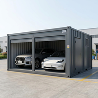 Garage préfabriqué en acier portable populaire avec porte à enroulement pour le stationnement de véhicules, l'atelier et le stockage sécurisé d'équipements