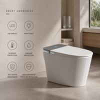 WC intelligent à chasse d'eau à sec, WC électrique portable avec télécommande, chasse d'eau par aspiration et design compact pour salle de bain