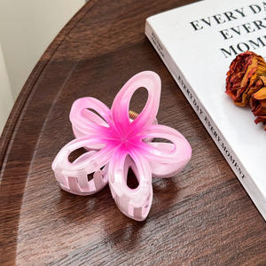 Pince à cheveux tendance en plastique, motif fleur d'été artificielle Plumeria <span class=keywords><strong>Rubra</strong></span>, faite à la main, pour fête hawaïenne, 7,7 cm, personnalisable - Product Image 5