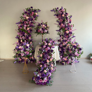 Centrotavola Floreale Artificiale con Rose Bianche Avorio, Fiori di Gypsophila e Orchidee per Matrimoni - Product Image 4