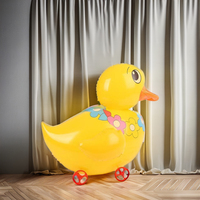 Canard gonflable mignon en PVC avec roues, décorations de fête et cadeaux d'anniversaire, jouets de voiture pour enfants
