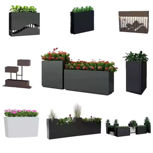 Grand <span class=keywords><strong>pot</strong></span> de fleurs <span class=keywords><strong>suspendu</strong></span> rectangulaire <span class=keywords><strong>en</strong></span> aluminium personnalisé pour jardin extérieur décoratif nouvelle maison ensemble de plantes de pépinière supports - Product Image 5