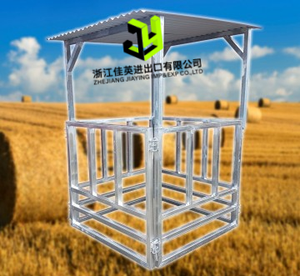 Mangeoire à bétail galvanisée robuste pour bovins et moutons, mangeoire extérieure avec toit, équipement agricole - Product Image 5