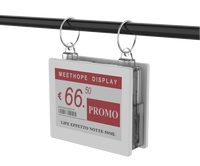 Support d'étiquette numérique en plastique Meethope avec crochet de suspension, support double face pour étiquettes de prix ESL sur fils avec anneau