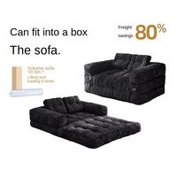 Sofá de Espuma Comprimida al Vacío 2 en 1, Sofá Cama Plegable, Sofá Individual Reclinable de Tela para Sala de Estar, Silla para Sala de Estar