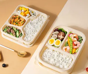 Экологическая упаковка, безбпа, одноразовая коробка для завтрака, коробка для еды на вынос, биоразлагаемый пищевой контейнер