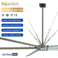 Ventilateur de plafond industriel à moteur PMSM à entraînement direct, 10 pieds, HVLS, faible vitesse, pour la ventilation et le refroidissement, grand ventilateur pour usage industriel et commercial