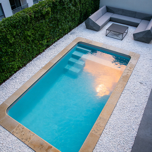 สระว่ายน้ำไฟเบอร์กลาสแบบตั้งพื้นพร้อมบันไดสำหรับครอบครัว สระว่ายน้ำสปาในสวนหลังบ้าน สระว่ายน้ำกลางแจ้งสำหรับความสนุกทางน้ำ - Product Image 4