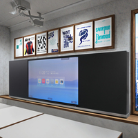 Équipement pédagogique scolaire 75 pouces, Smart TV LED, tableau blanc interactif, écran tactile, moniteur Android 14 pliable