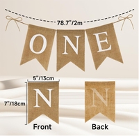 Bannière de premier anniversaire PAFU pour décoration de chaise haute-Fournitures de fête d'anniversaire unisexe pour bébé garçon fille et décorations de célébration