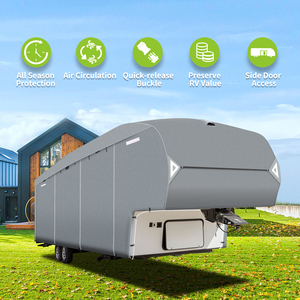 Vỏ Xe <span class=keywords><strong>RV</strong></span> Bánh Xe Thứ 5 6 Lớp Vỏ Xe Cắm Trại Chống Nước Rip-Stop Phù Hợp Với Xe Mô Tô 40'1 ''-43 ', Màu Xám Đậm Cho Phụ Kiện Xe Caravan - Product Image 4