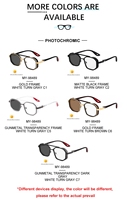 Lunettes de soleil photochromiques anti-lumière bleue UV400 Partagas Fashion avec logo personnalisé, monture carrée à double pont et branches à ressort pour hommes